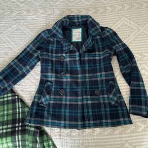 Aeropostale Plaid Peacoat